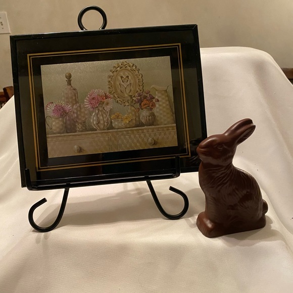 Spring Lot Special Moments Prismatic Floral Picture and Ceramic Chocolate Bunny! - Picture 1 of 6